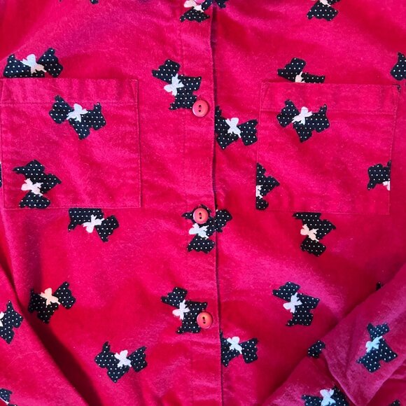 Vintage Basic Editions Novelty Scottie Dog Flannel Modest Nightgown M - Picture 3 of 7